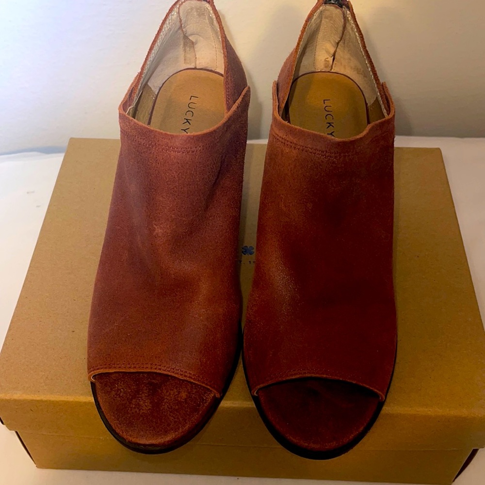 Lucky Brand open toe booties